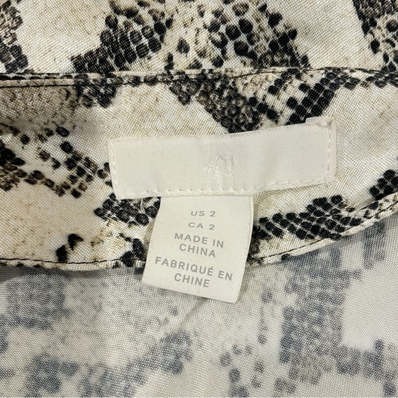 H&M Snake Print Satin Slip Midi Skirt - Picture 2 of 3